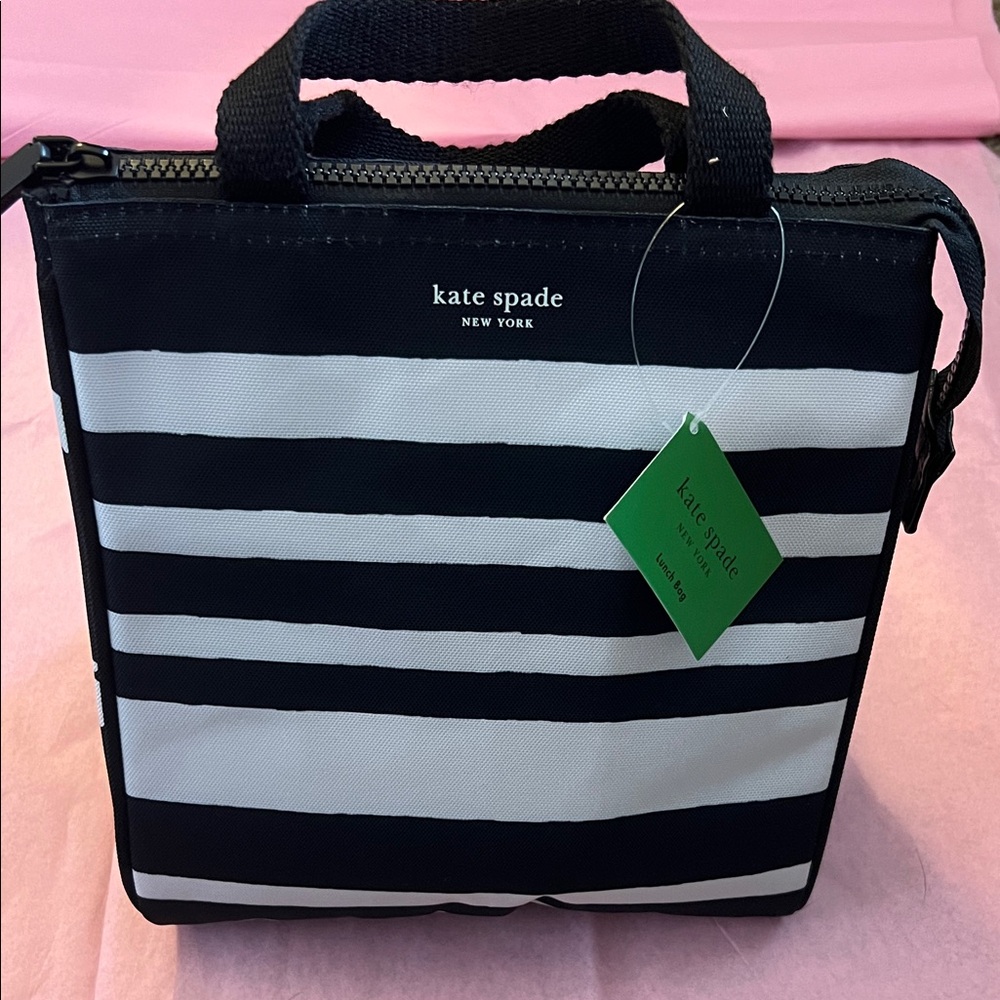 Kate Spade Black and White Striped Handbag